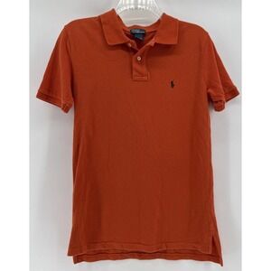Polo Ralph Lauren Boys 14/16 Polo Shirt Orange Short Sleeve 100% Cotton Preppy